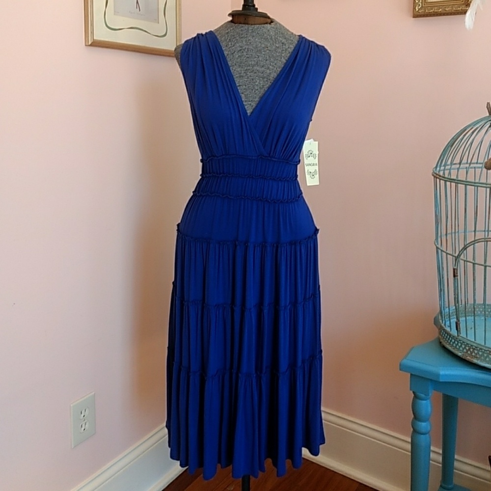 Sangria Tiered Stretch Dress